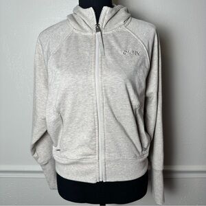 DKNY Heathered Light Gray Full-Zip Hoodie